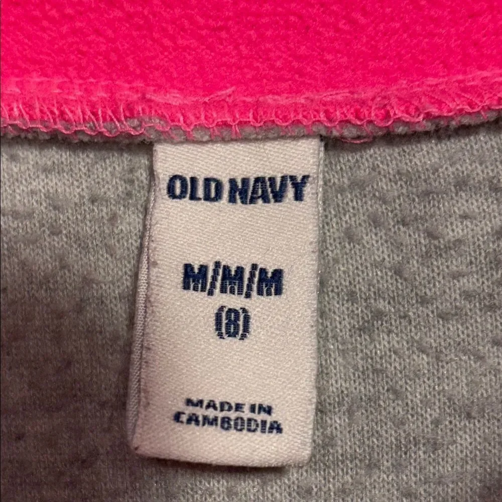 Old Navy Gray and Pink Sweatshirt Hoodie